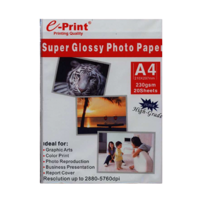 E-PRINT Glossy A4 Aluminium Pack 230 gsm 20 lembar